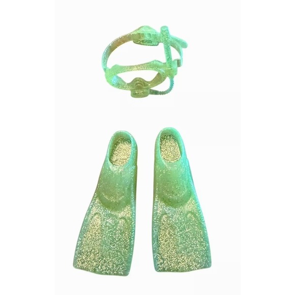 Mattel Other - Barbie Ocean Friends Lime Green Scuba Mask Fins Sparkly Vintage 90's